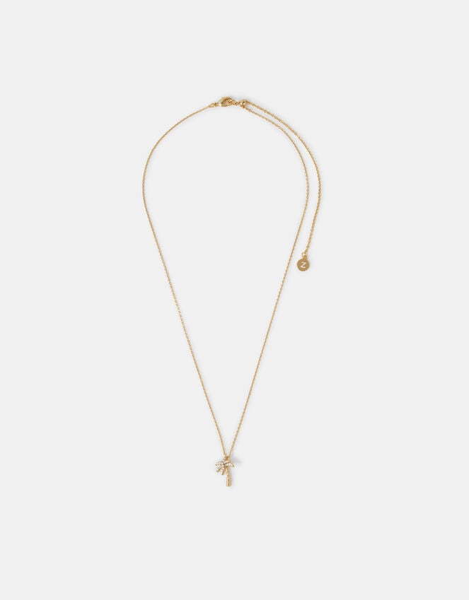 Accessorize 14ct Gold-Plated Diamanté Palm Tree Pendant Necklace