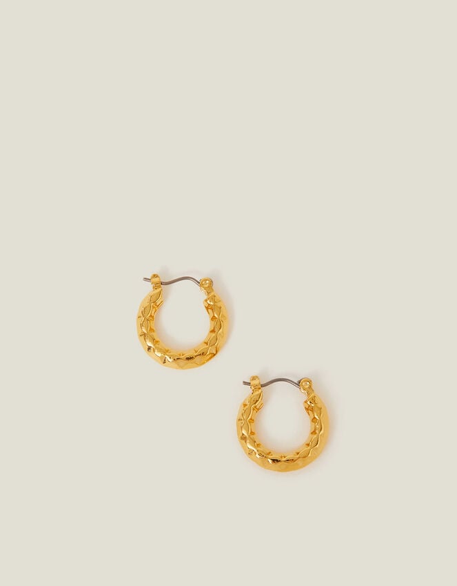 Accessorize 14ct Gold-Plated Diamond Cut Horseshoe Hoop Earrings