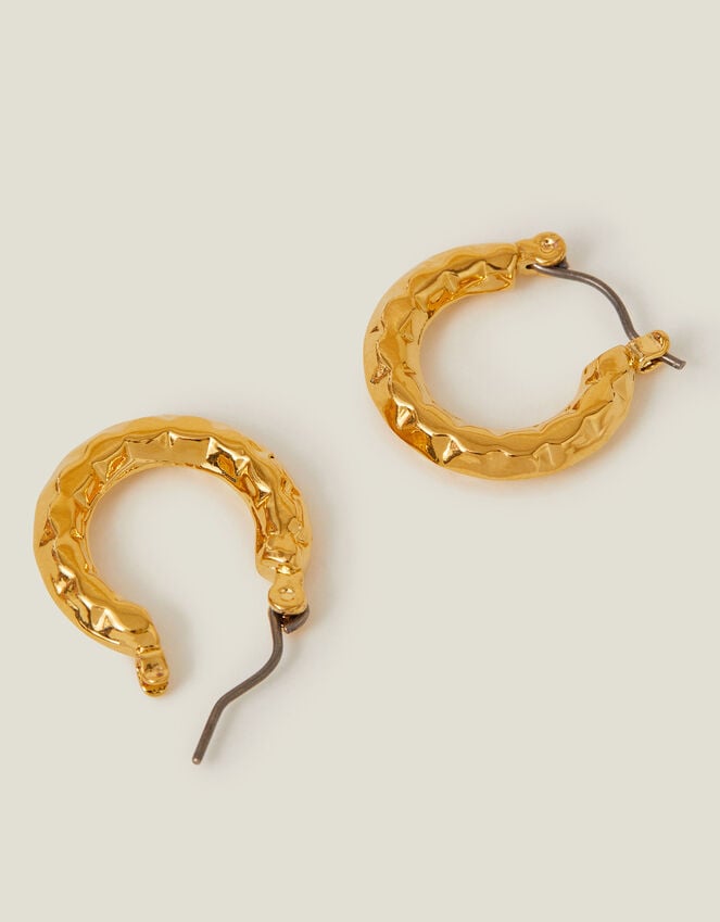 accessorize 14ct Gold-Plated Diamond Cut Horseshoe Hoop Earrings