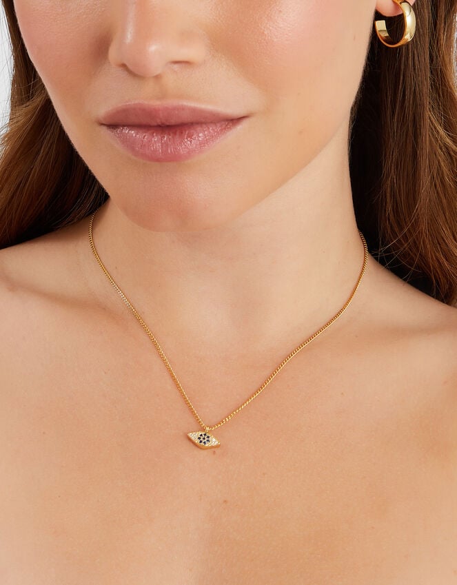 Accessorize 14ct Gold-Plated Evil Eye Charm Necklace