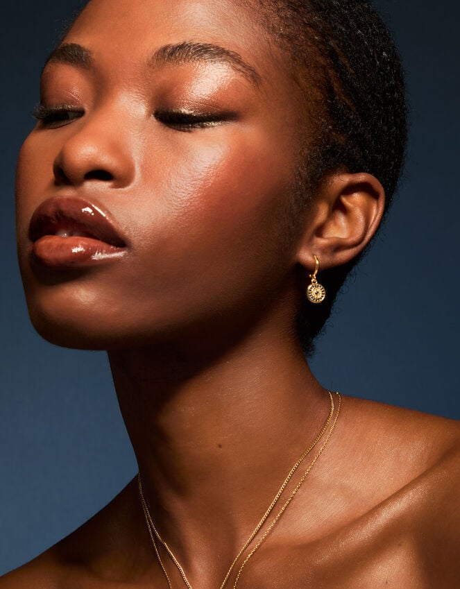 Accessorize 14ct Gold-Plated Evil Eye Hoop Earrings