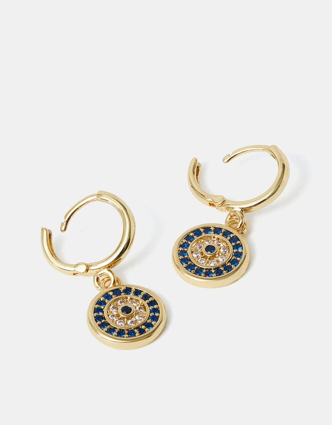 accessorize 14ct Gold-Plated Evil Eye Hoop Earrings
