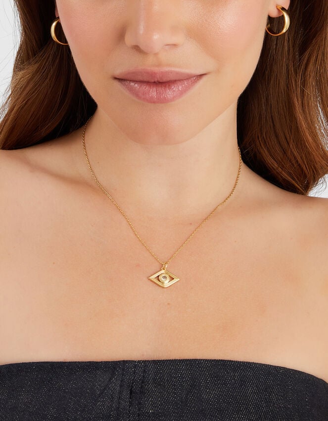 Accessorize 14ct Gold-Plated Evil Eye Pendant Necklace