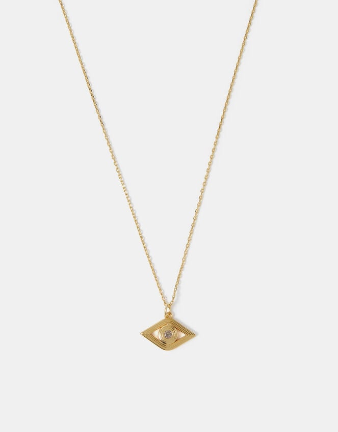 accessorize 14ct Gold-Plated Evil Eye Pendant Necklace