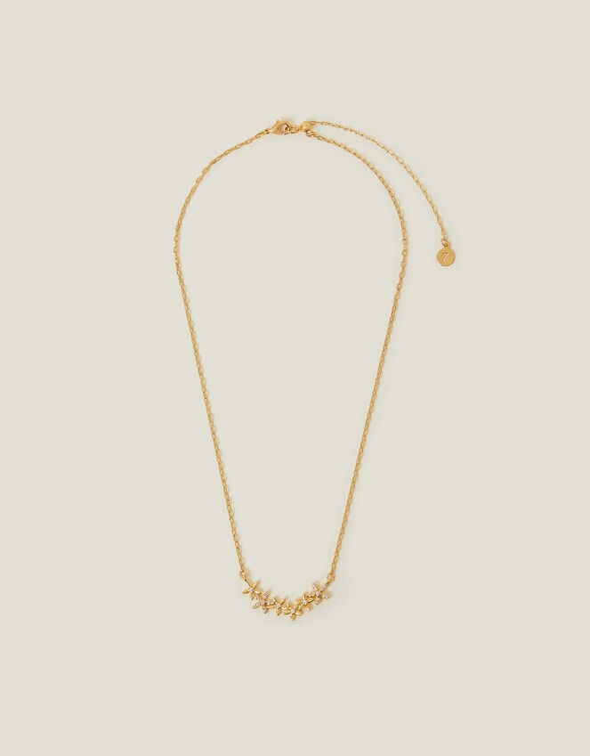 Accessorize 14ct Gold-Plated Flower Cluster Necklace