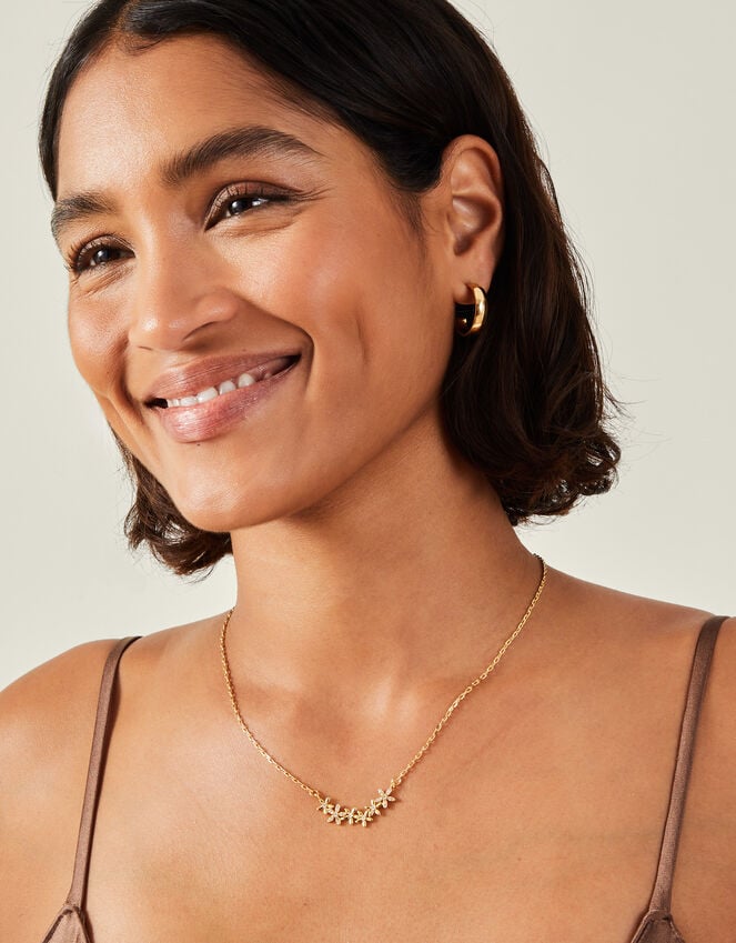 Accessorize 14ct Gold-Plated Flower Cluster Necklace