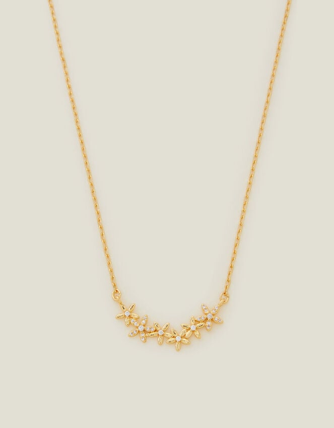 accessorize 14ct Gold-Plated Flower Cluster Necklace