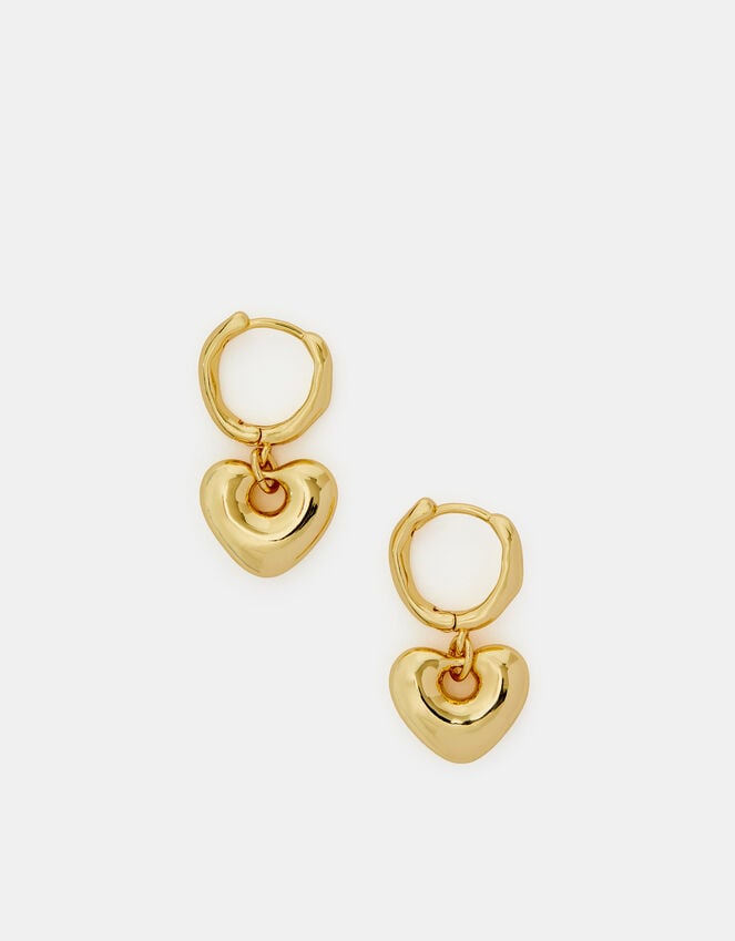 Accessorize 14ct Gold-Plated Heart Huggie Hoop Earrings
