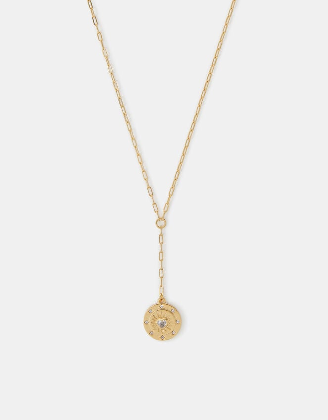 accessorize 14ct Gold-Plated Heart Pendant Lariat Necklace