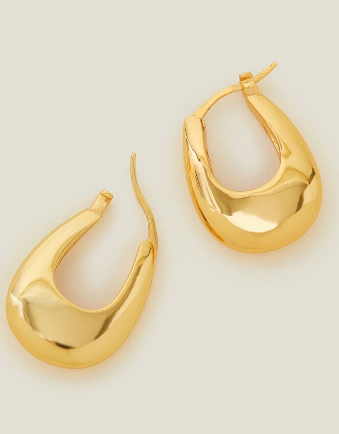 accessorize 14ct Gold-Plated Horseshoe Hoop Earrings
