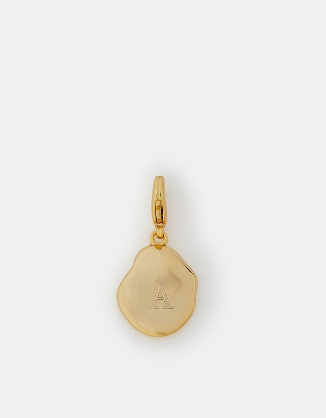 Accessorize 14ct Gold-Plated Initial Molten Charm Gold