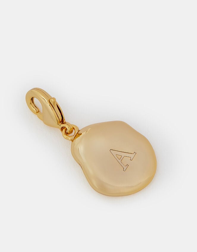 accessorize 14ct Gold-Plated Initial Molten Charm Gold