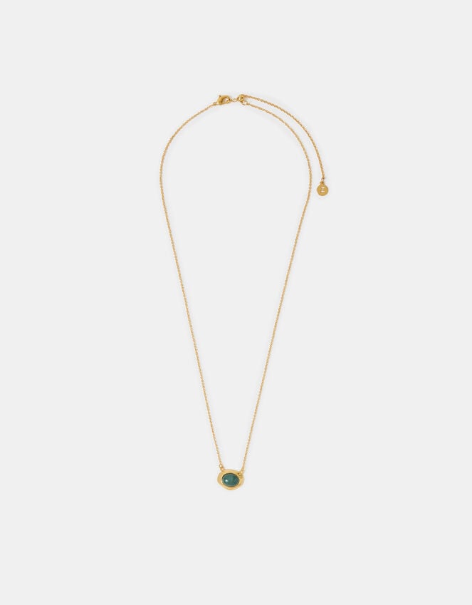 Accessorize 14ct Gold-Plated Irregular Aventurine Pendant Necklace