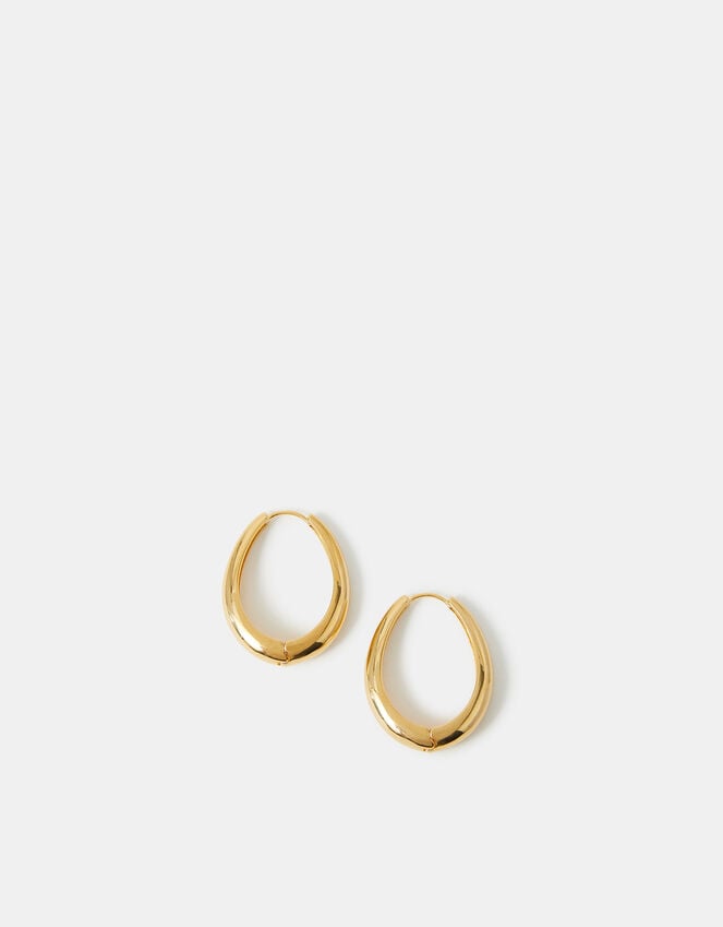 Accessorize 14ct Gold-Plated Large Oval Hoop Earrings