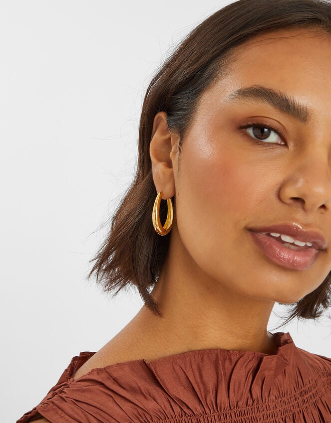 Accessorize 14ct Gold-Plated Large Oval Hoop Earrings