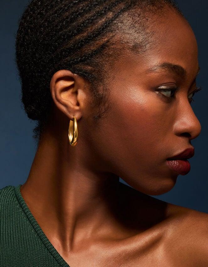 Accessorize 14ct Gold-Plated Large Oval Hoop Earrings