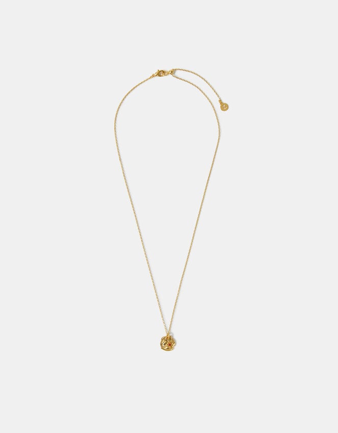 Accessorize 14ct Gold-Plated Molten Birthstone Pendant Necklace Gold