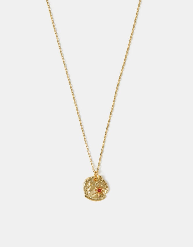 accessorize 14ct Gold-Plated Molten Birthstone Pendant Necklace Gold