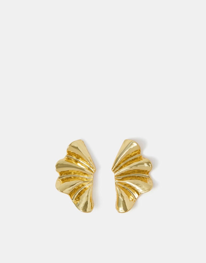 Accessorize 14ct Gold-Plated Molten Fan Stud Earrings