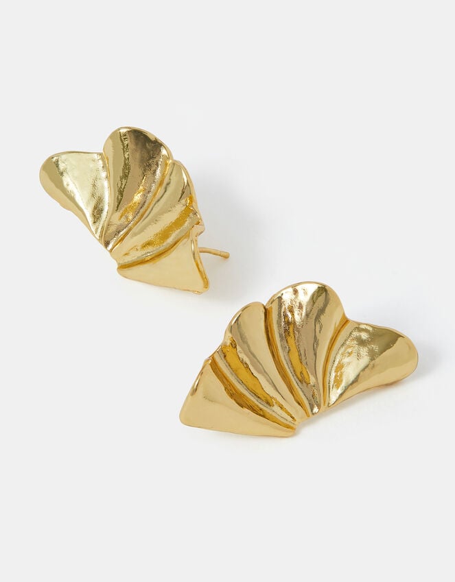 accessorize 14ct Gold-Plated Molten Fan Stud Earrings