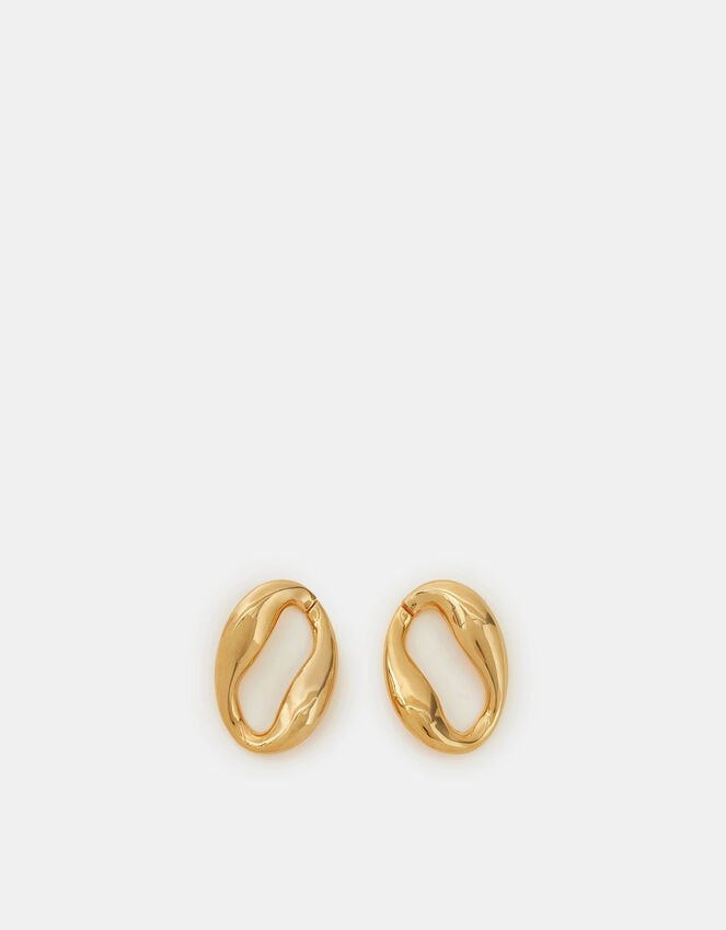 Accessorize 14ct Gold-Plated Molten Loop Stud Earrings