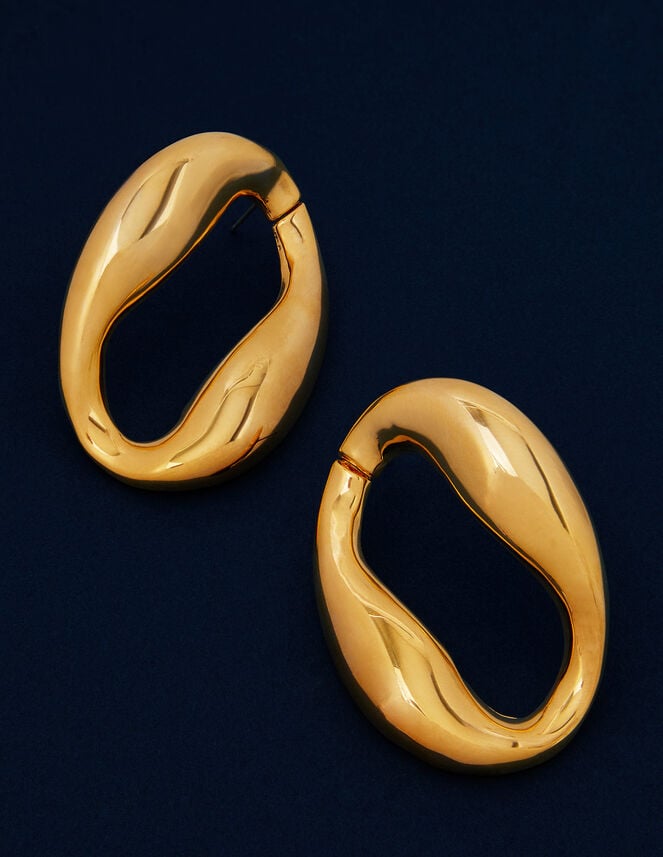 Accessorize 14ct Gold-Plated Molten Loop Stud Earrings