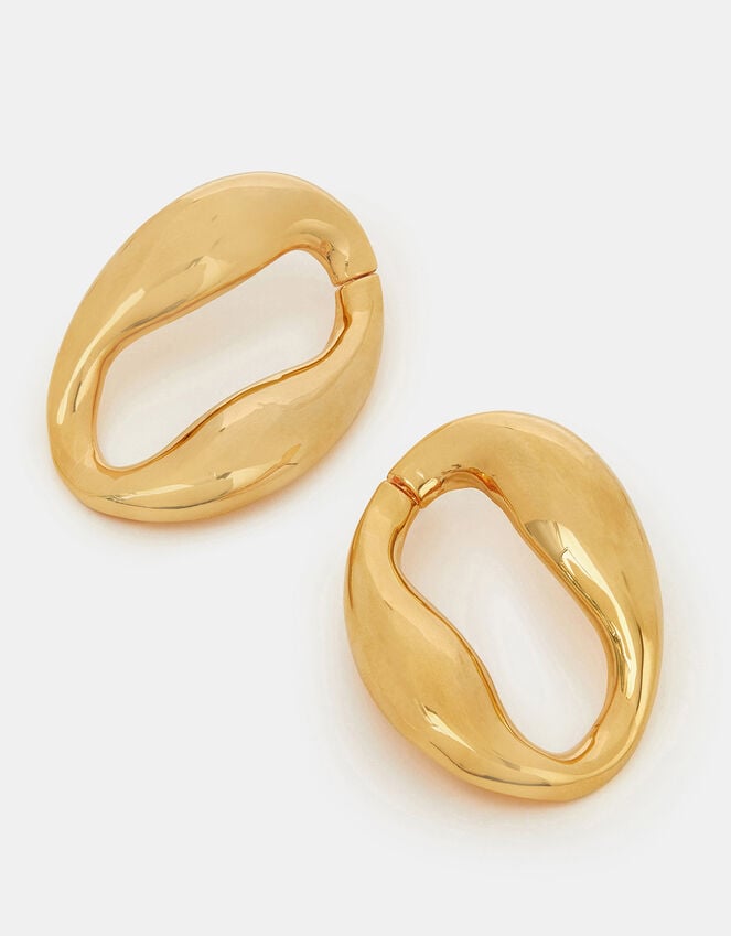 accessorize 14ct Gold-Plated Molten Loop Stud Earrings