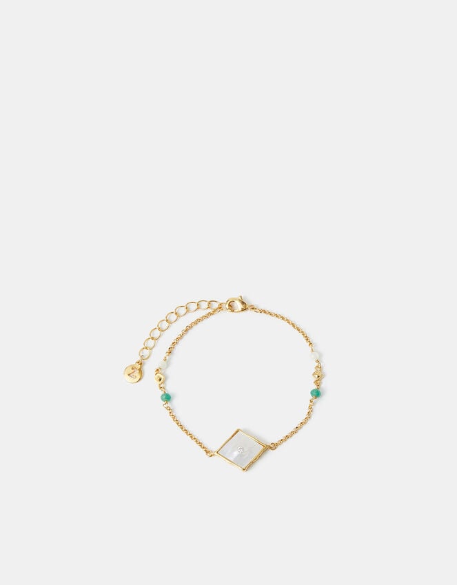 Accessorize 14ct Gold-Plated Mother Of Pearl Chain Bracelet