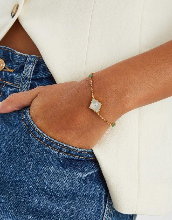 Accessorize 14ct Gold-Plated Mother Of Pearl Chain Bracelet