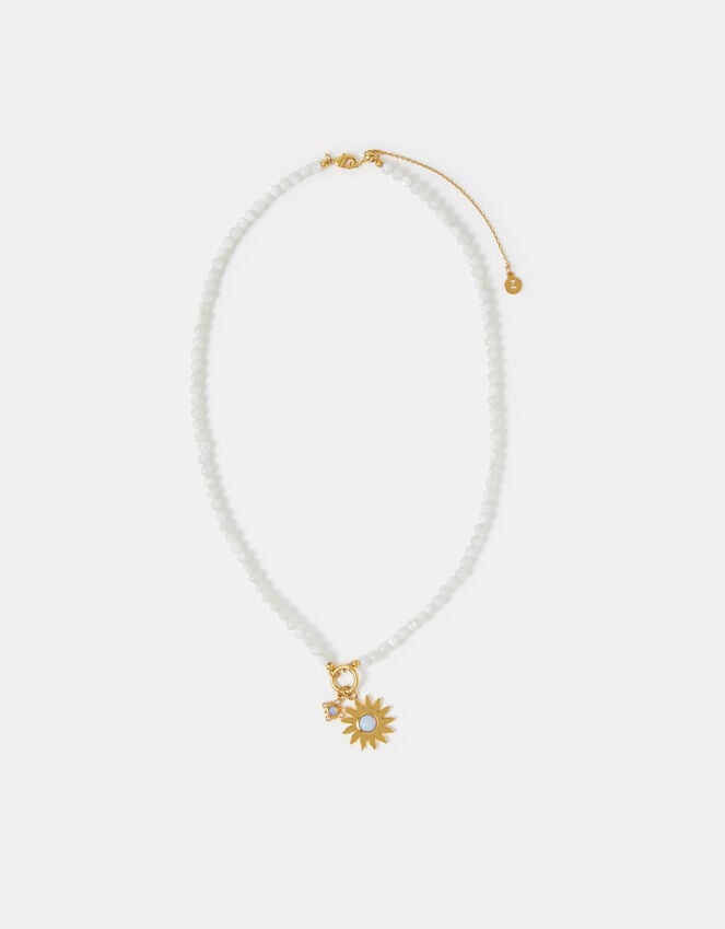 Accessorize 14ct Gold-Plated Mother Of Pearl Sun Bead Necklace