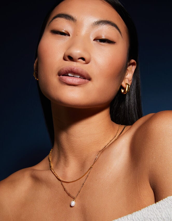 Accessorize 14ct Gold-Plated Omega Chain Necklace Gold