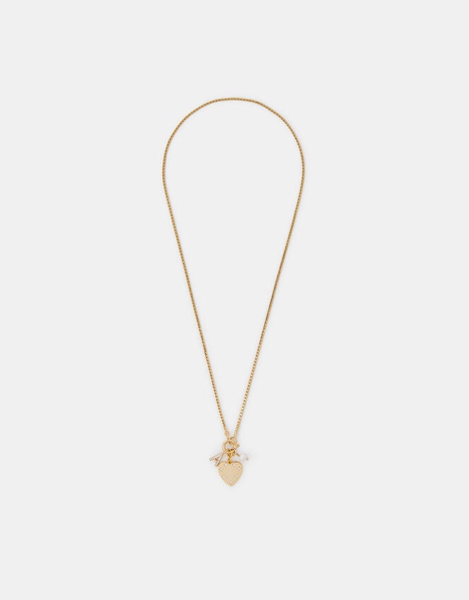 Accessorize 14ct Gold-Plated Omega Initial Charm Necklace Gold