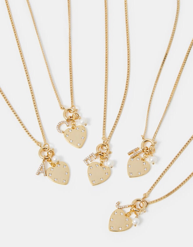 Accessorize 14ct Gold-Plated Omega Initial Charm Necklace Gold