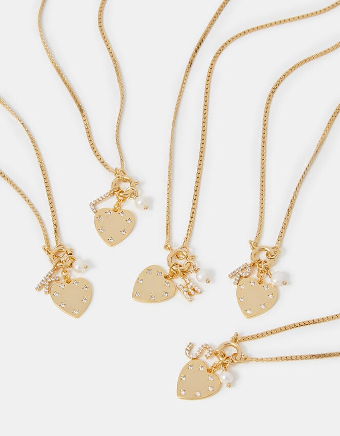 Accessorize 14ct Gold-Plated Omega Initial Charm Necklace Gold