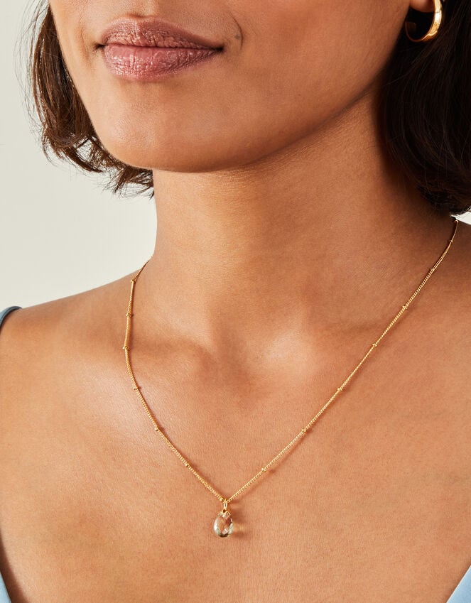 Accessorize 14ct Gold-Plated Pear Drop Pendant Necklace