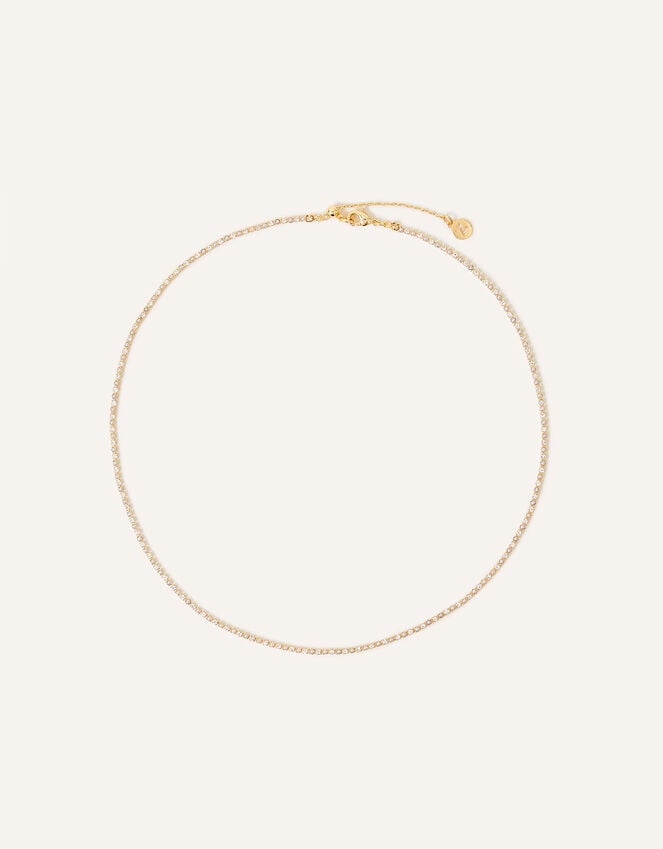 Accessorize 14ct Gold-Plated Pearl Sparkle Tennis Necklace
