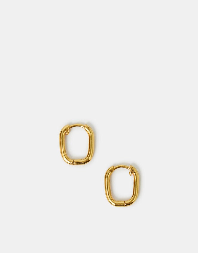 Accessorize 14ct Gold-Plated Rectangular Hoop Earrings