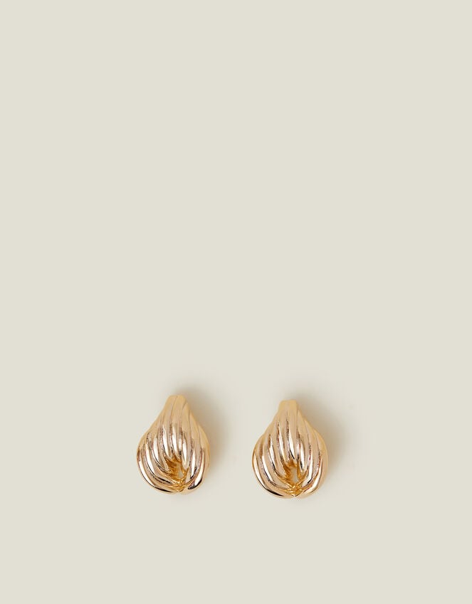 Accessorize 14ct Gold-Plated Rib Tapered Stud Earrings