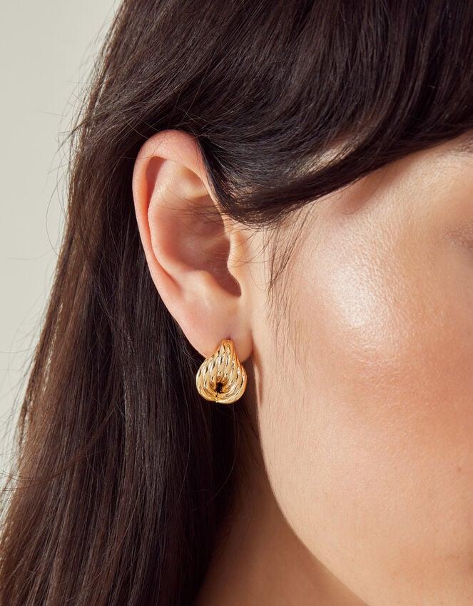 Accessorize 14ct Gold-Plated Rib Tapered Stud Earrings