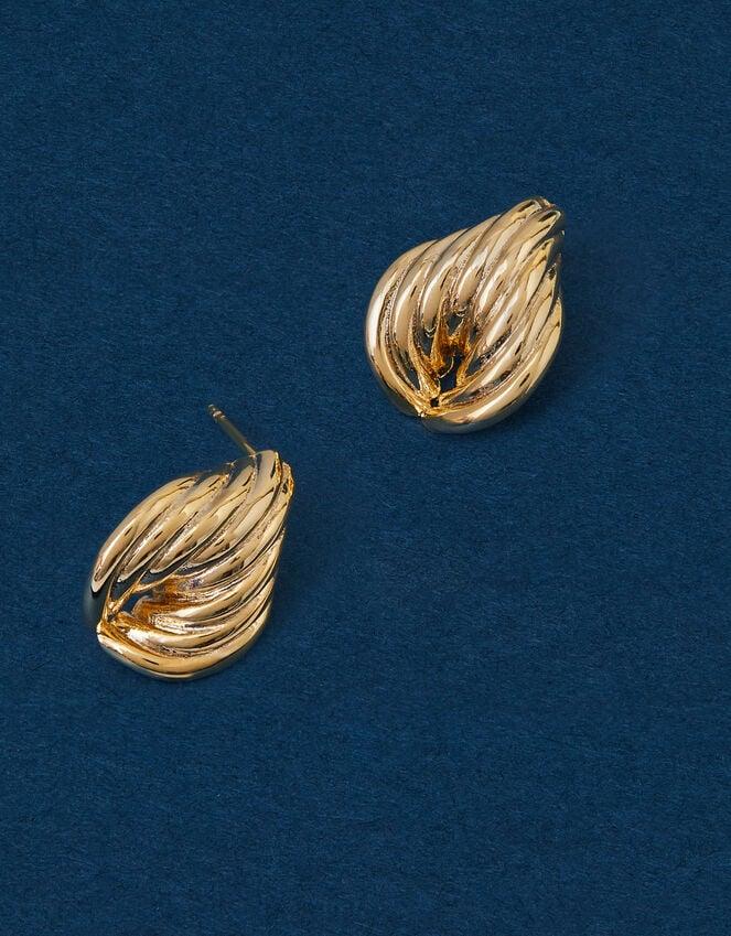 Accessorize 14ct Gold-Plated Rib Tapered Stud Earrings