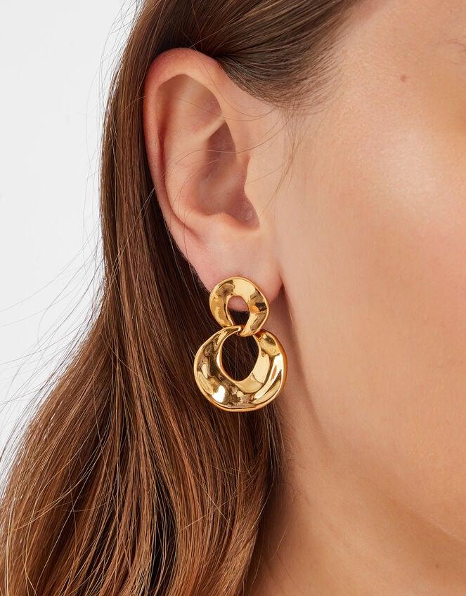 Accessorize 14ct Gold-Plated Round Link Drop Earrings