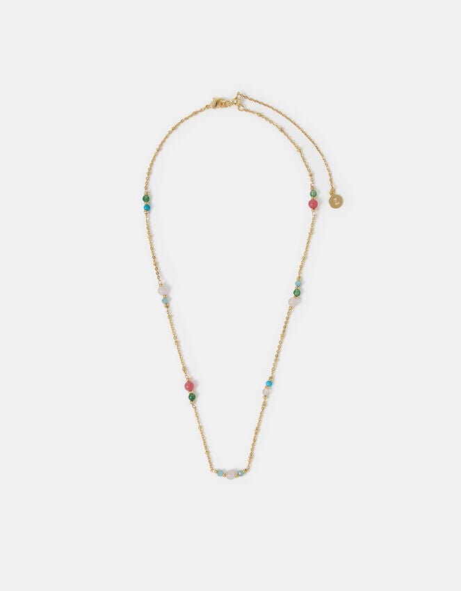 Accessorize 14ct Gold-Plated Semi-Precious Bead Station Necklace