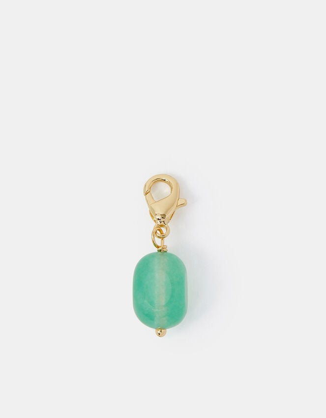 Accessorize 14ct Gold-Plated Semi Precious Stone Charm Green