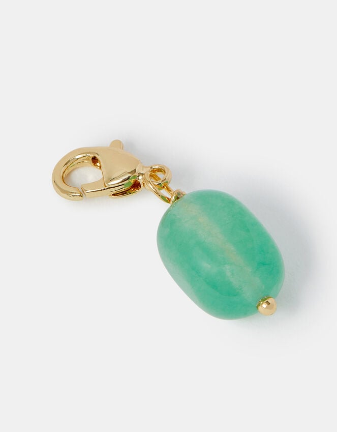 accessorize 14ct Gold-Plated Semi Precious Stone Charm Green
