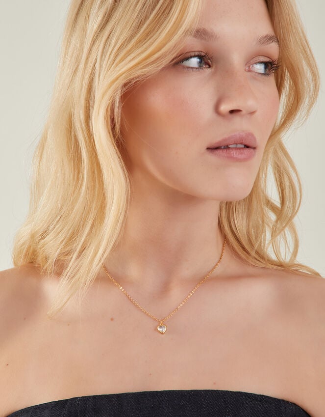 Accessorize 14ct Gold-Plated Sparkle Heart Necklace