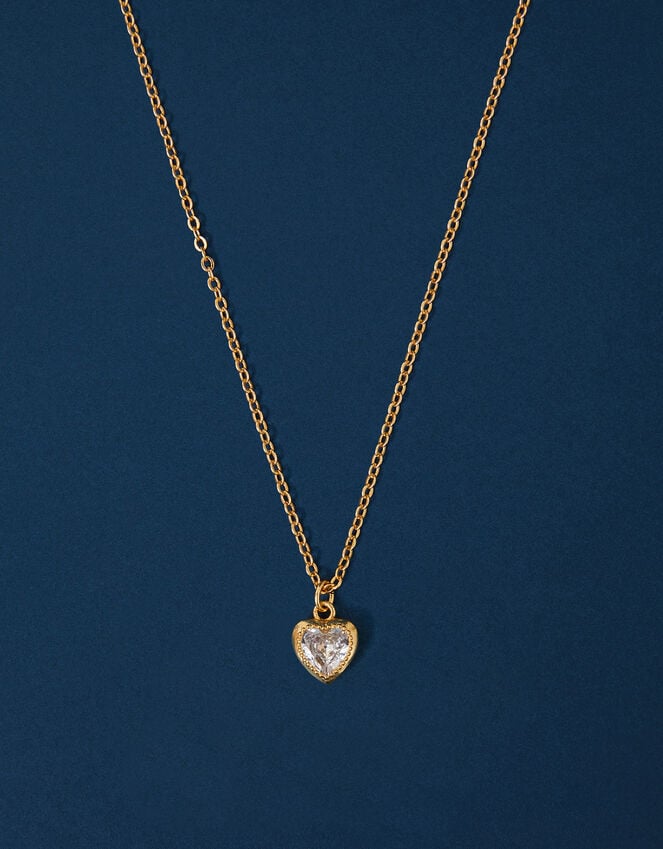 Accessorize 14ct Gold-Plated Sparkle Heart Necklace