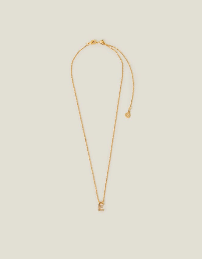 Accessorize 14ct Gold-Plated Sparkle Initial Necklace Gold