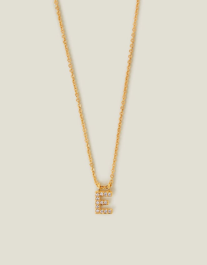 accessorize 14ct Gold-Plated Sparkle Initial Necklace Gold