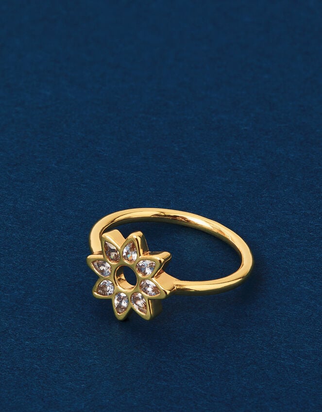 Accessorize 14ct Gold-Plated Sparkle Star Ring Gold