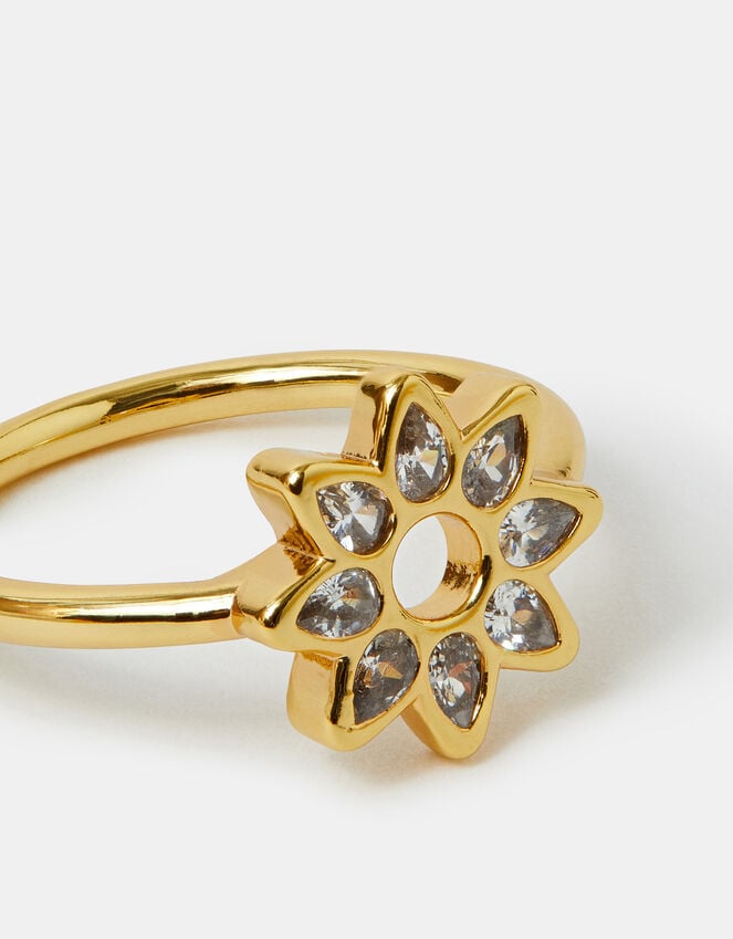 accessorize 14ct Gold-Plated Sparkle Star Ring Gold